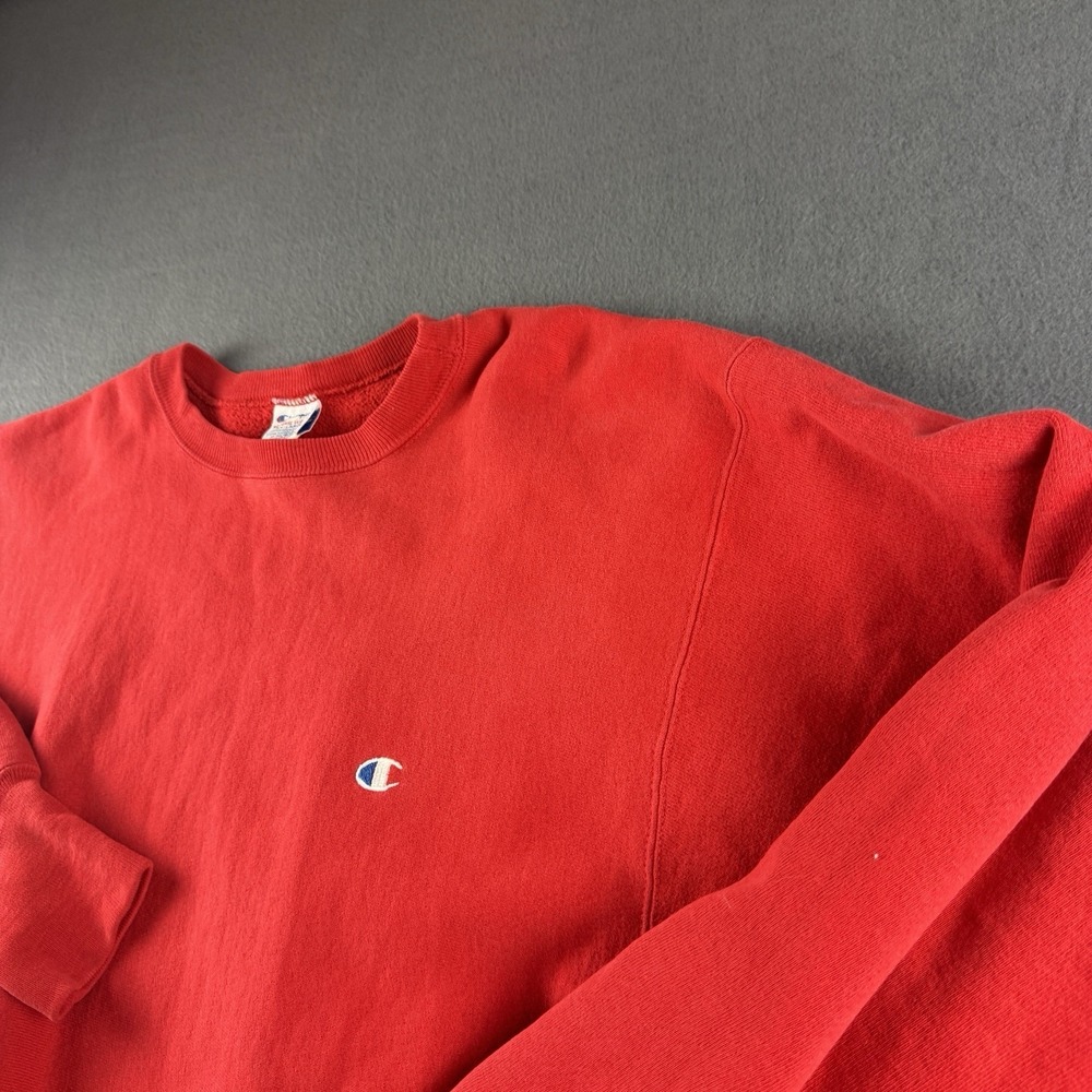 Vintage Champion Sweatshirt Men's 2XL Red Reverse Weave Crewneck Made in USA